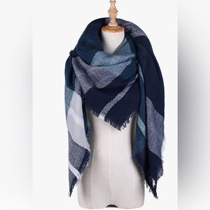 Women oversized tartan scarf wrap or shawl